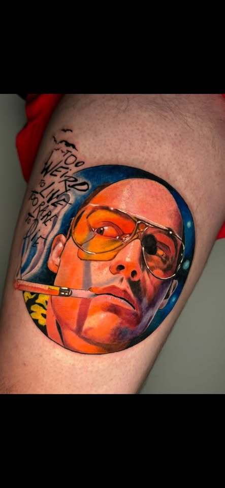 Color portrait tattoo by Oscar Arce